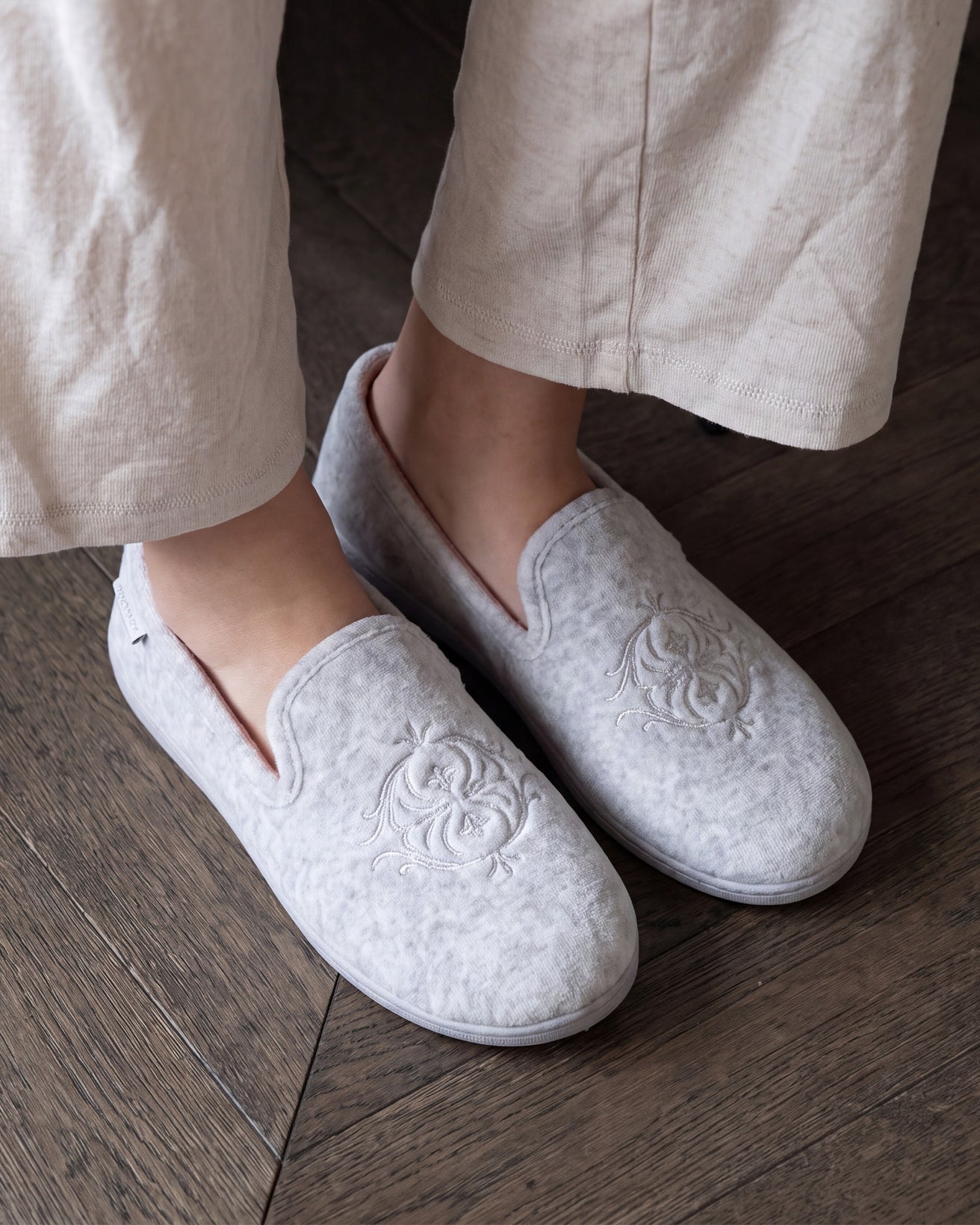 Chaussons charentaises Femme Gris chiné
