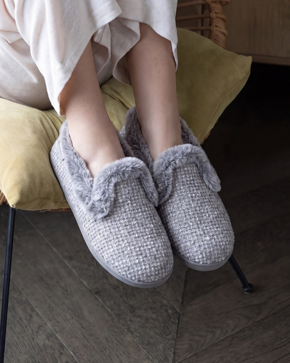 Chaussons Charentaises Femme Relief Gris - Isotoner