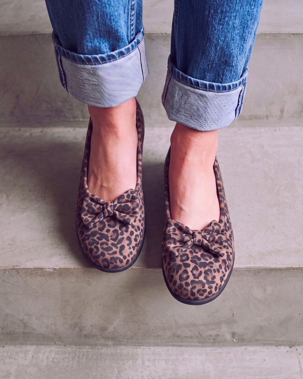 Chaussons Ballerines Femme Léopard foncé - Isotoner