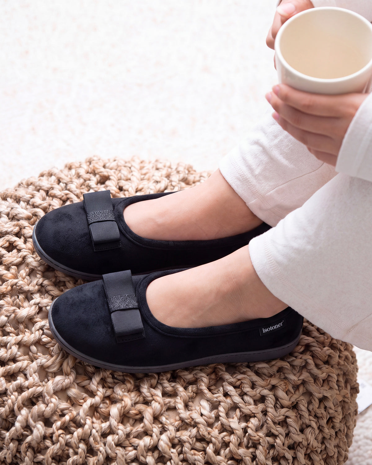 Mujer Zapatillas de casa ergonómicas Negro