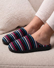Chaussons Mules Femme Rayures canard