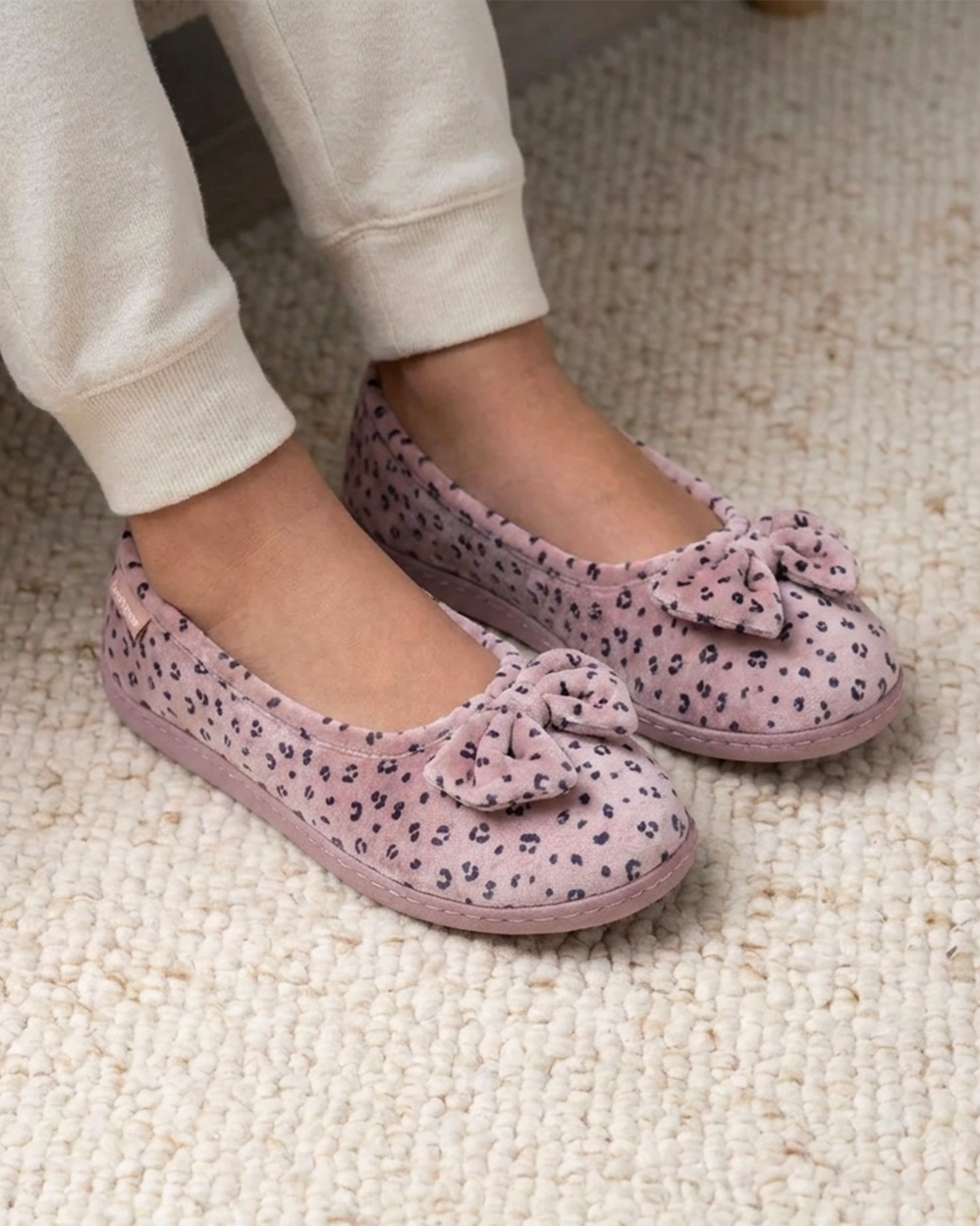 Chaussons ballerines Femme Léopard blush - Isotoner
