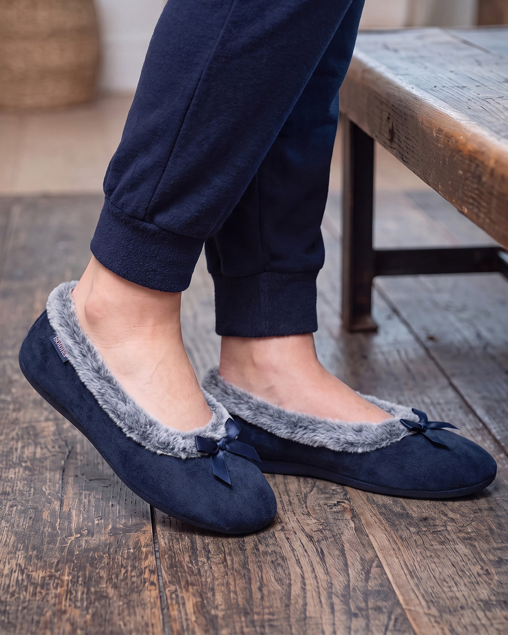 Chaussons ballerines Femme Marine - Isotoner