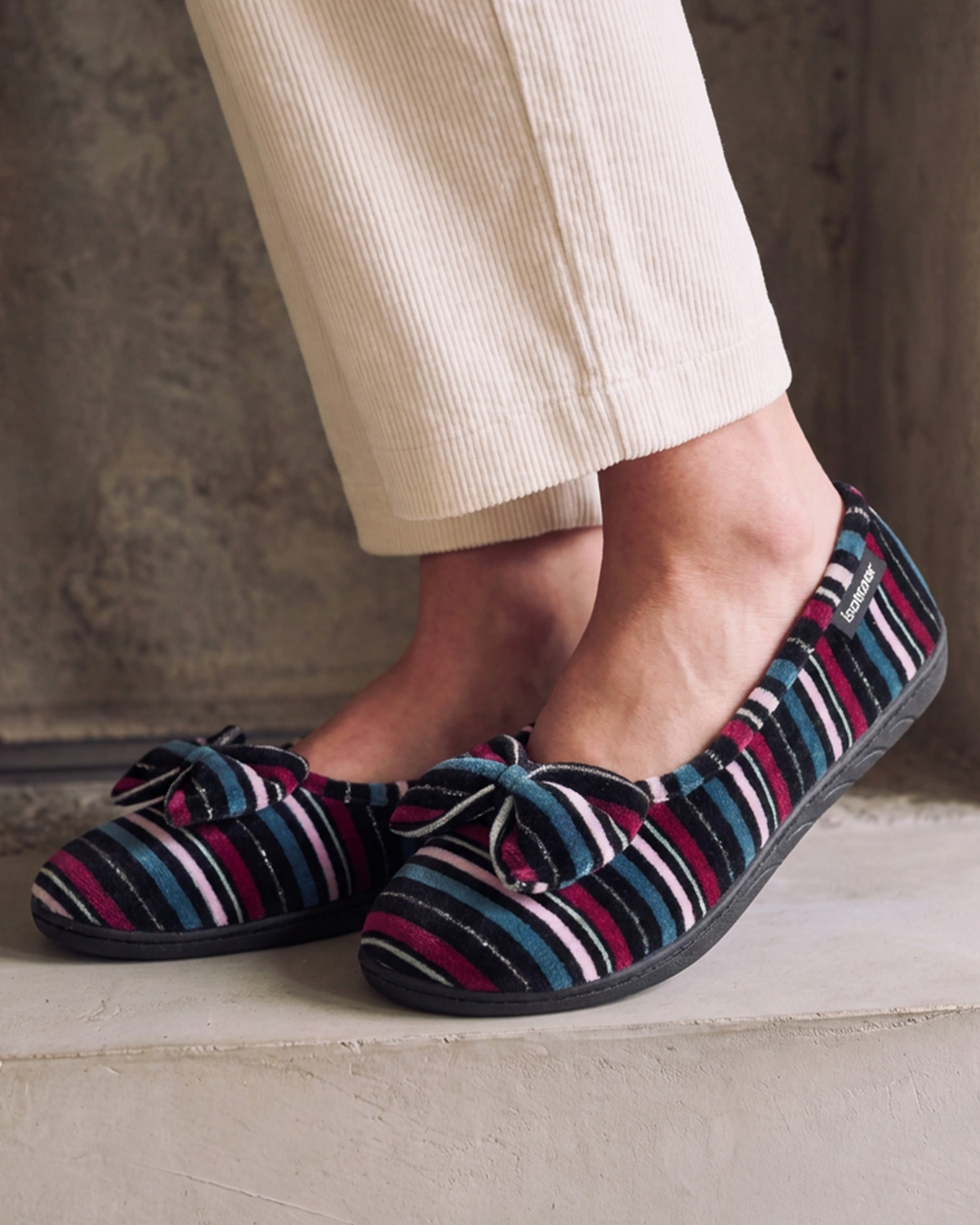 Chaussons Ballerines Femme Rayures canard