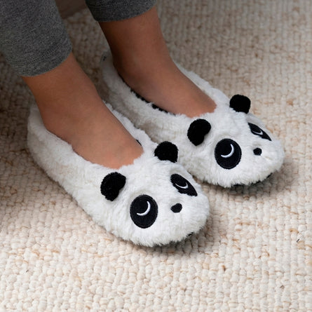 Chaussons ballerines 3D Femme Panda Ivoire - Isotoner