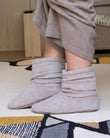 Chaussons Bottillons Tricot Femme Beige chiné