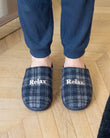 Zapatillas de casa chinelas Hombre Tartán marino