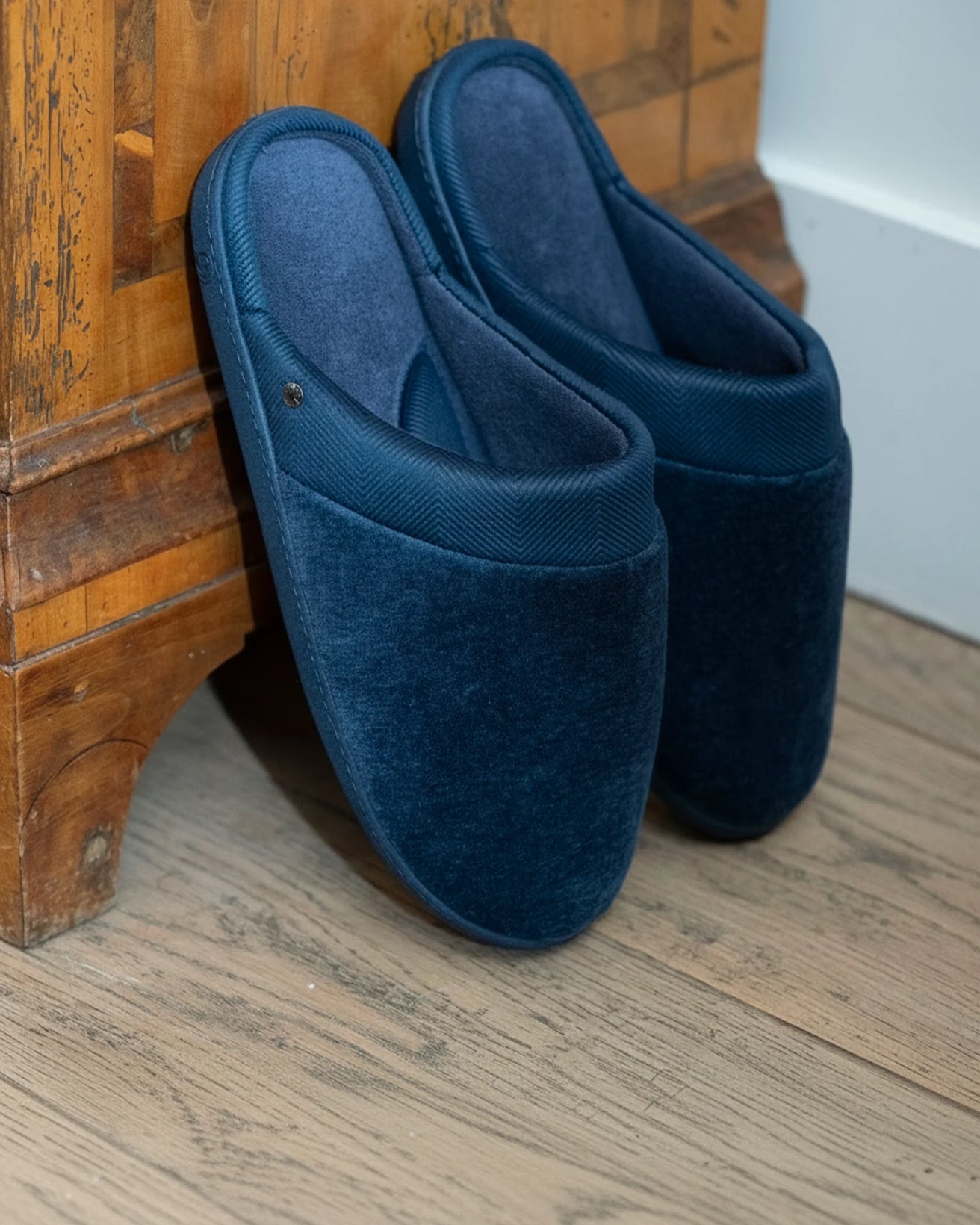 Hombre Chinelas Zapatillas de casa Azul marino moteado