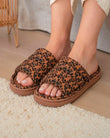 Zapatillas de casa sandalias BLOUP Mujer Leopardo Camel