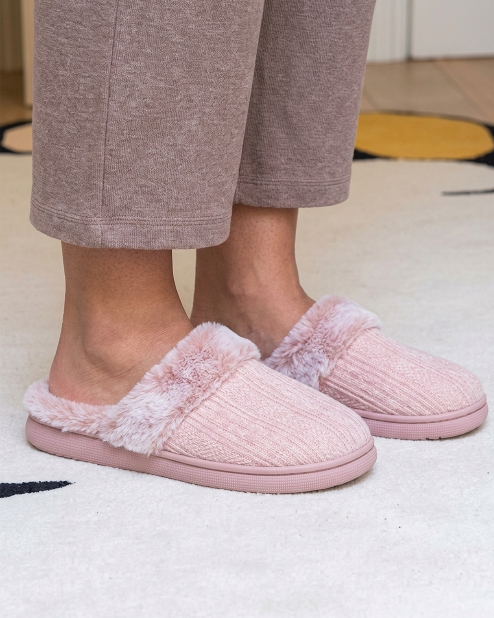 Chaussons Mules Femme BLOUP maille Blush - Isotoner