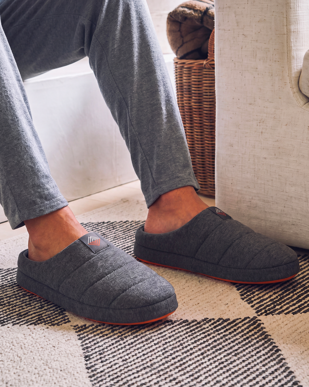 Chaussons mules Homme Gris chiné - Isotoner