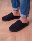 Chaussons mules Homme Noir perforées