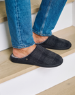 Chaussons Mules Homme Tartan Noir