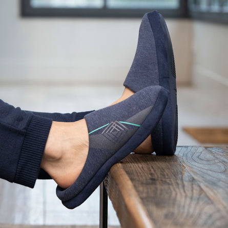 Chaussons mules Homme Marine chiné diamant - Isotoner