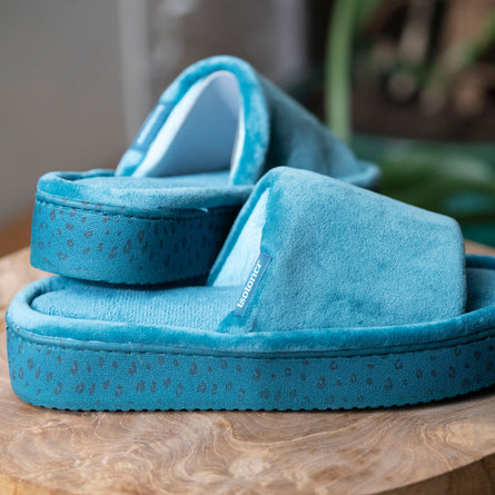 Zapatillas de casa sandalias plataforma Mujer Azul pato - Isotoner