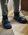 Zapatillas de casa escandinavas Mujer Jacquard Marino