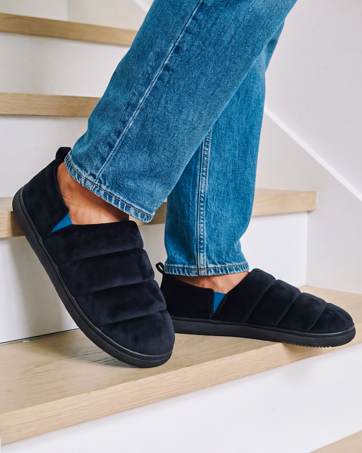 Chaussons Slippers Homme BLOUP Noir/Bleu