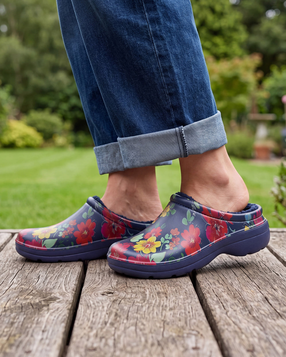 Sabots de jardin Femme fourrés Fleurs - Isotoner