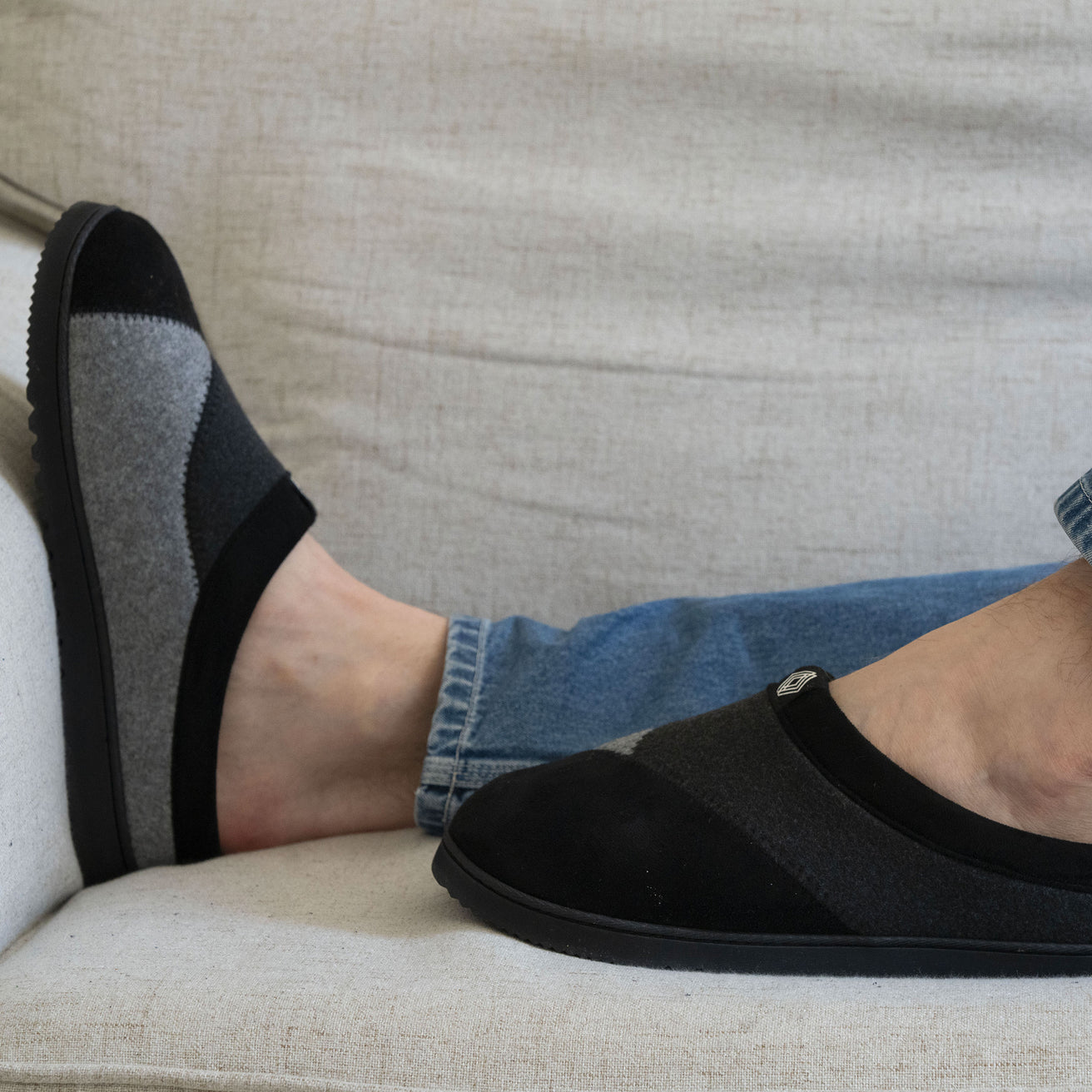 Chaussons mules Homme Dégradé gris