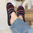 Chaussons mules Femme Rayures Roses