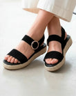 Sandalias Mujer Trenzadas Negro