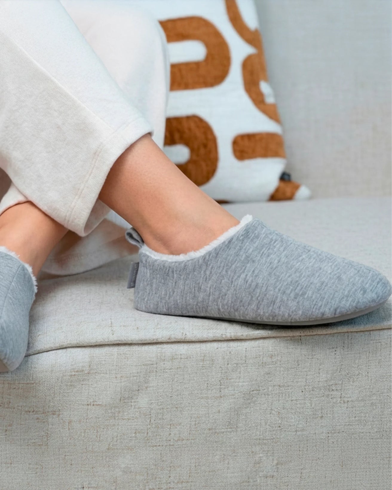 Chaussons bottillons Femme Gris chiné