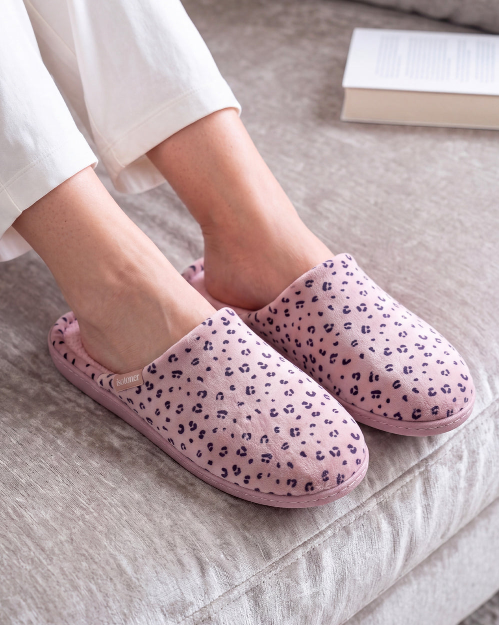 Chaussons mules Femme Léopard blush - Isotoner