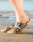 Mules chancletas Mujer ajustable Leopardo