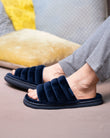 Zapatillas de casa Sandalias BLOUP Hombre Marino terciopelo