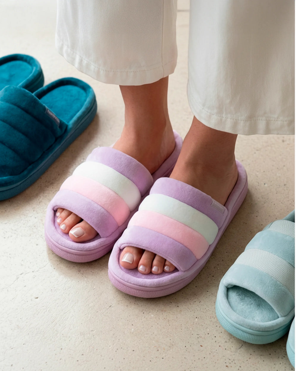 Chaussons sandales Femme BLOUP Multicolor - Isotoner