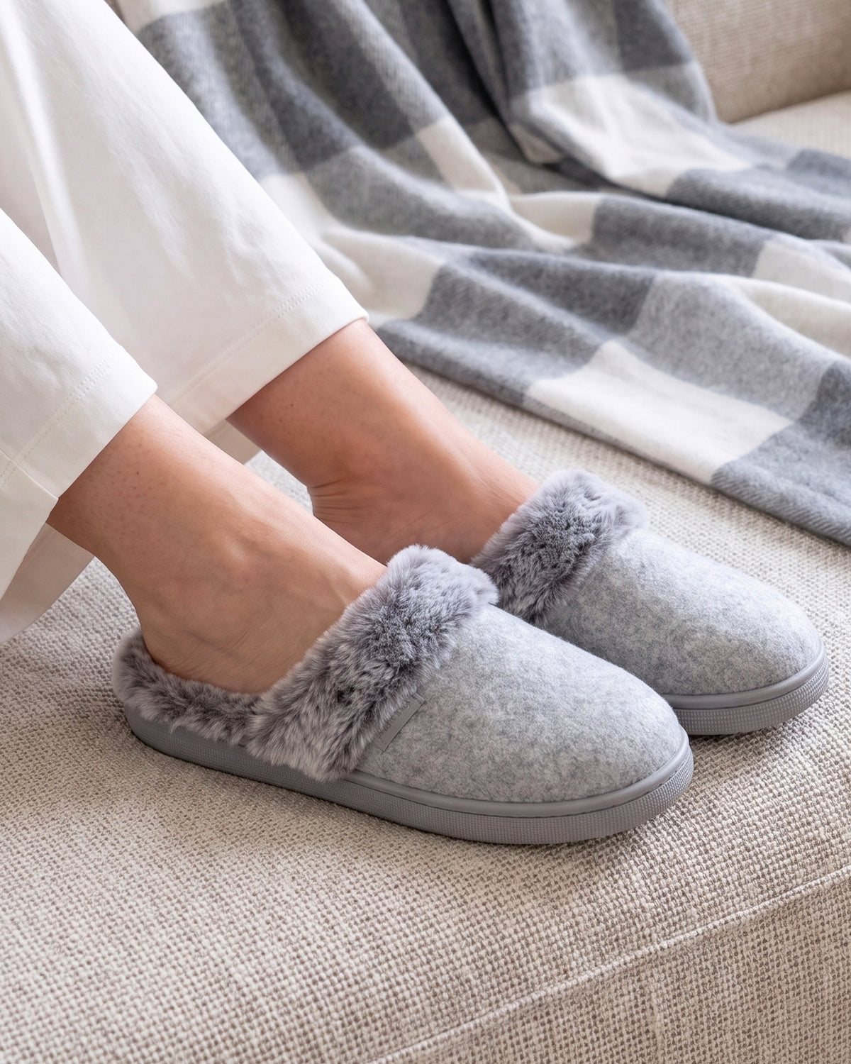 Chaussons Mules Femme BLOUP Gris Chiné