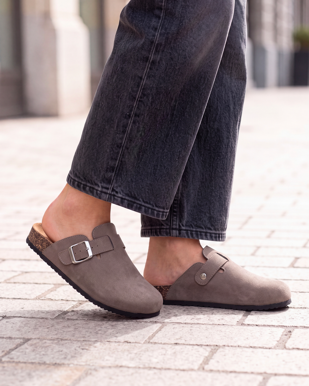 Mules Sabots Femme Taupe - Isotoner