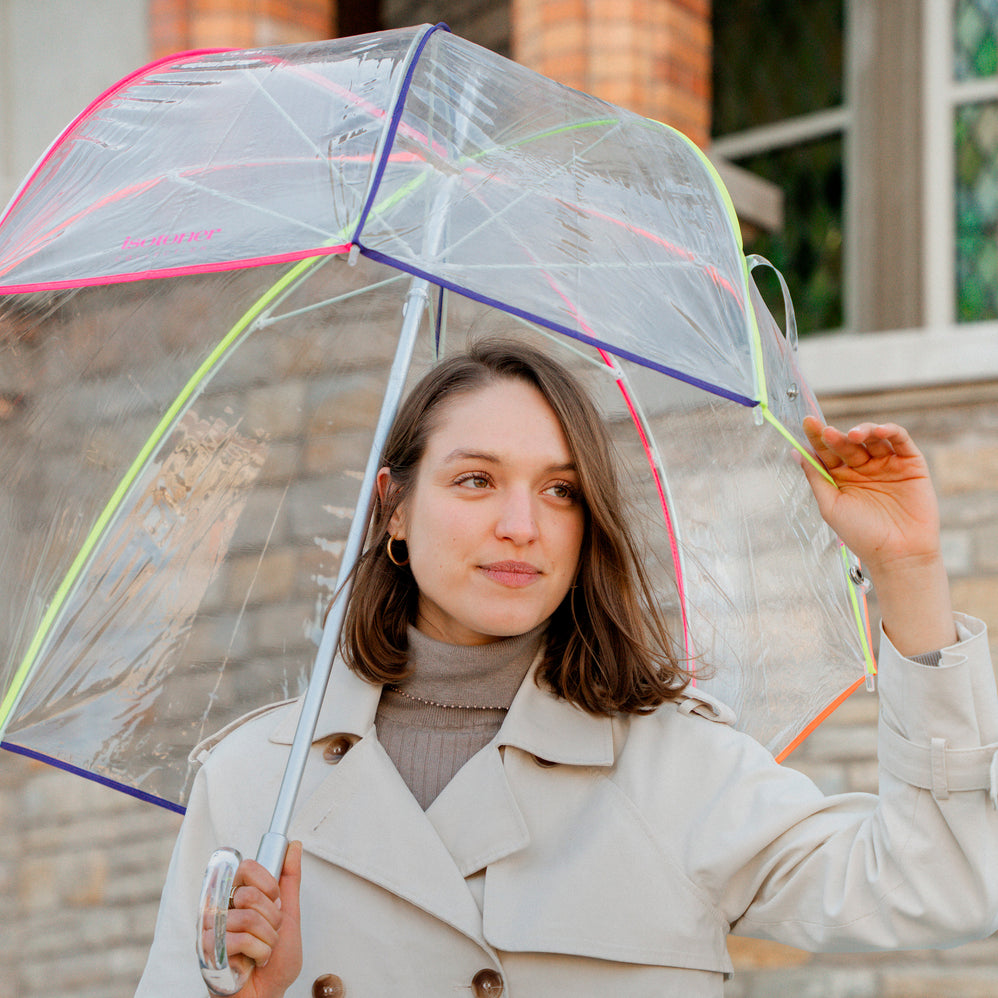 Parapluie transparent PVC/Néon - Isotoner