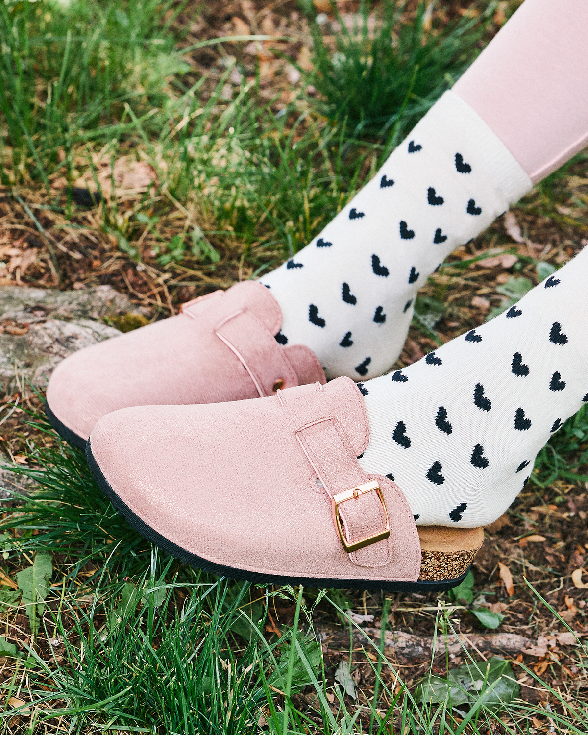 Mules Sabots Enfant confort Rose Paillettes