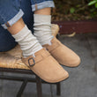 Mules Sabots Femme cuir Camel