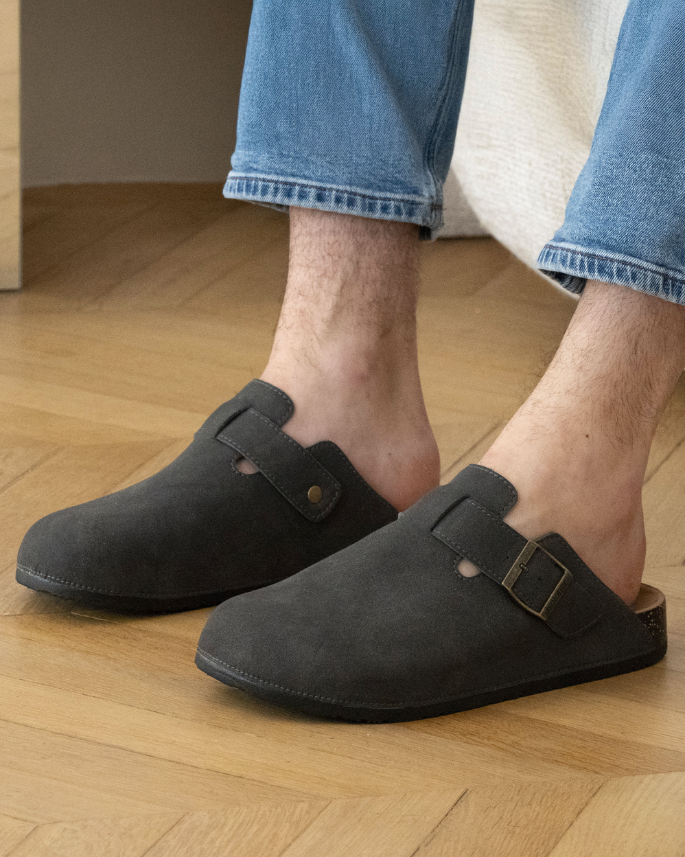 Mules Sabots Homme Gris - Isotoner