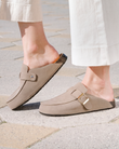 Sabots Mocassin Femme Taupe