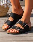Mules sandales Femme double bride Noir