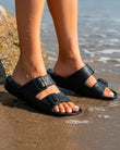 Mules claquettes Femme ajustable Noir