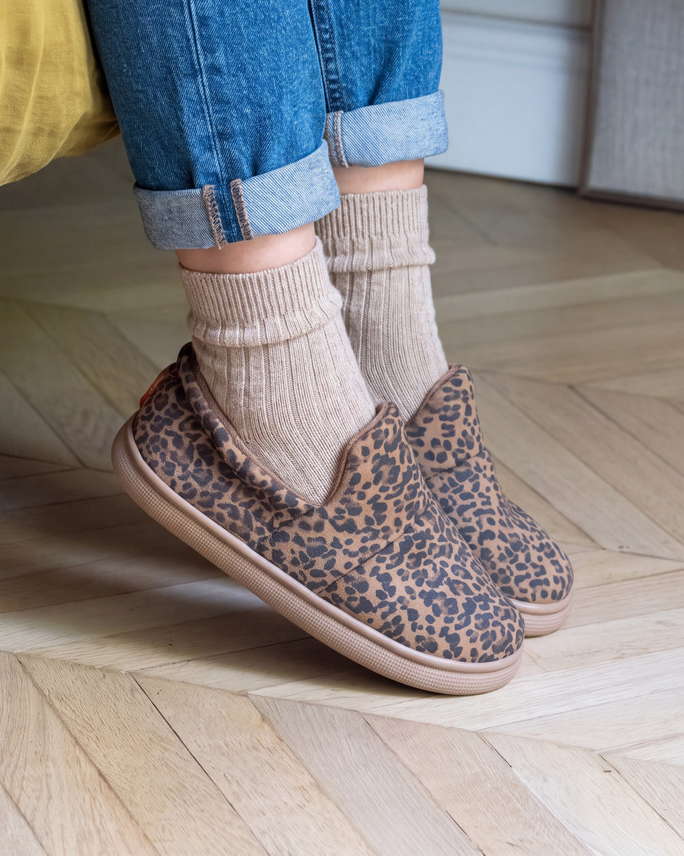 Chaussons Slippers Femme BLOUP Léopard - Isotoner