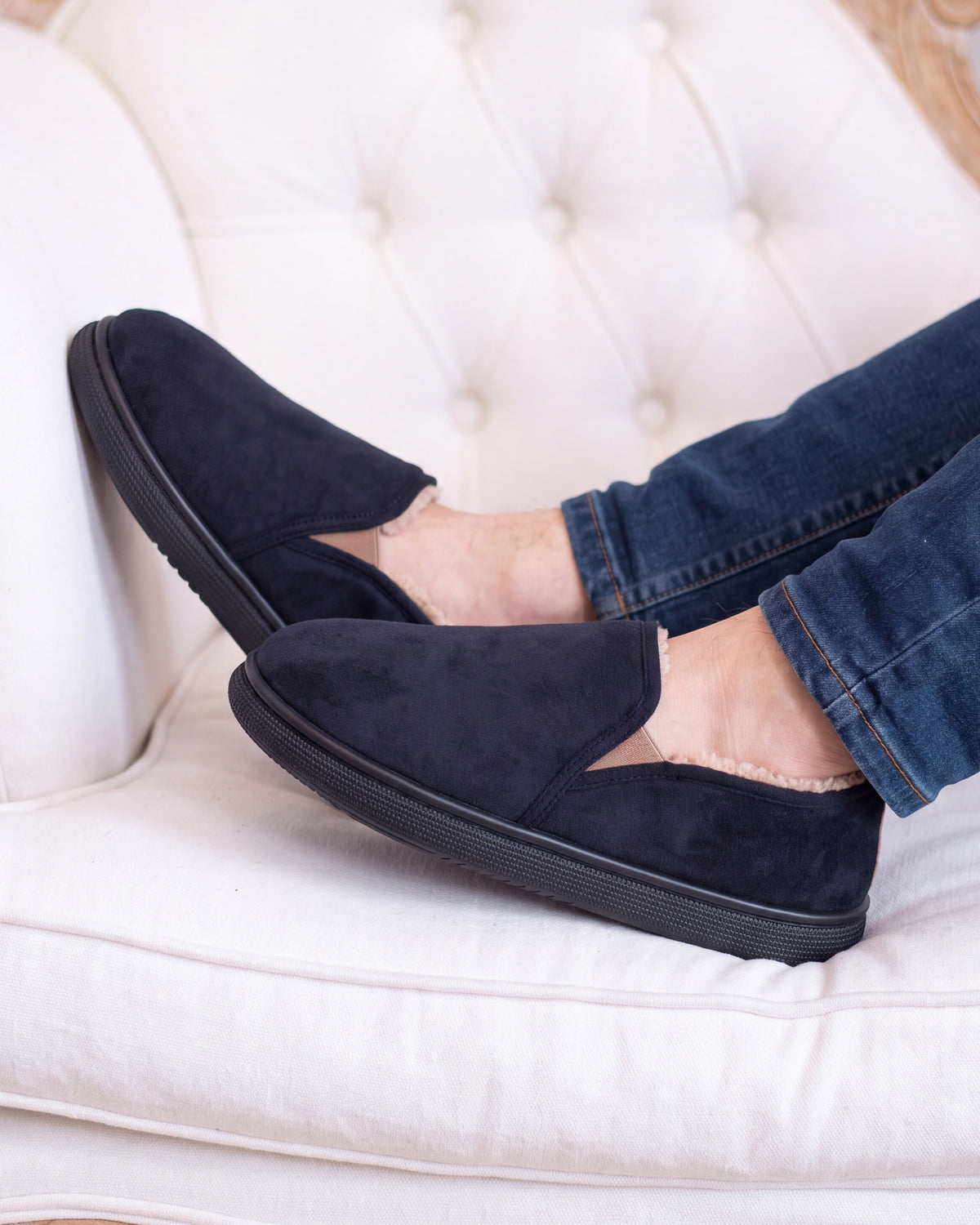 Chaussons Slippers Homme Noir