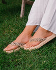 Tongs Femme yoga jungle Léopard beige