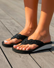 Chanclas Mujer perlas con tacón Negro/Plata