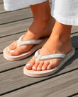 Chanclas Mujer YOGA sofisticada Beige perlas