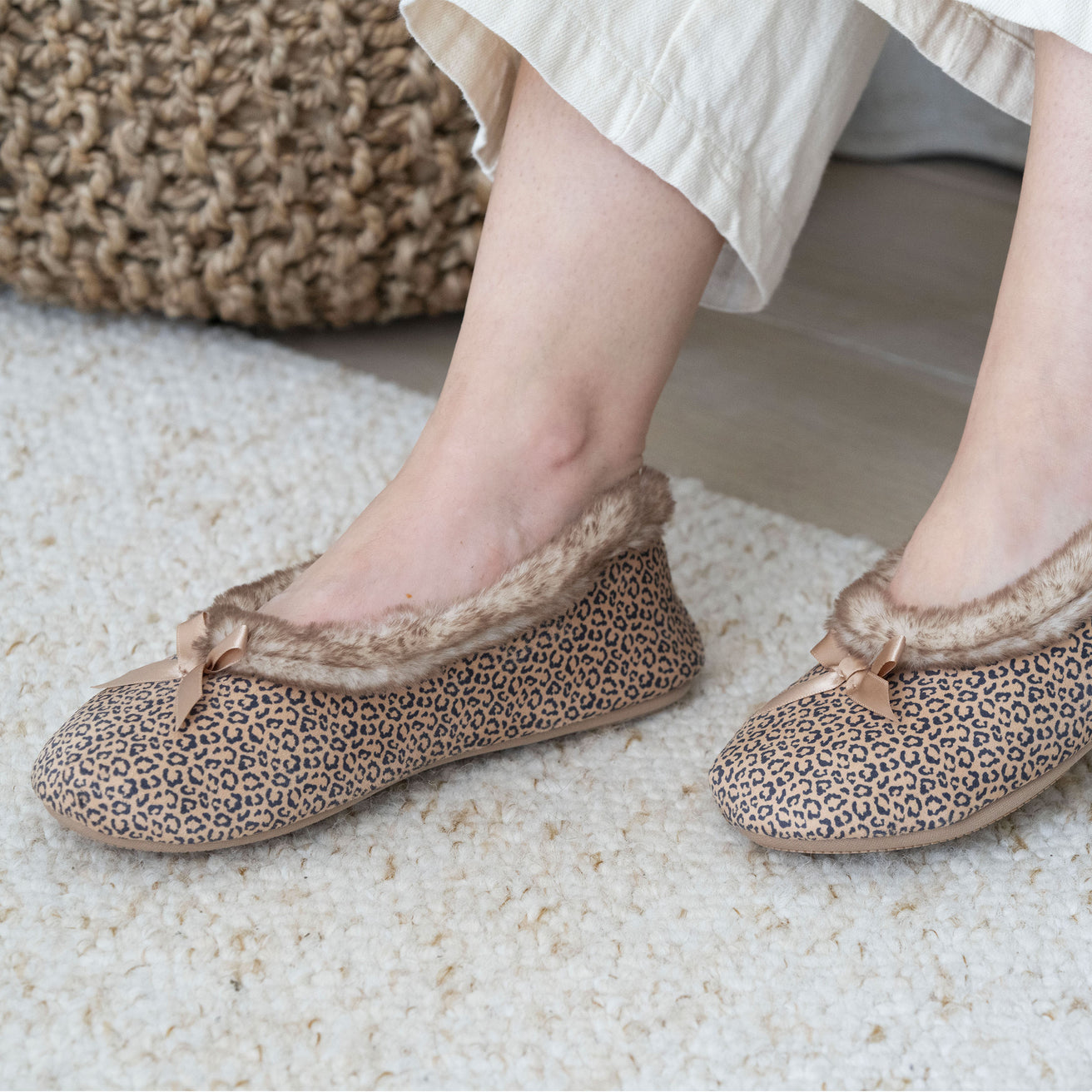 Chaussons ballerines Femme Léopard