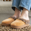 Chaussons mules Femme talon plateforme Camel