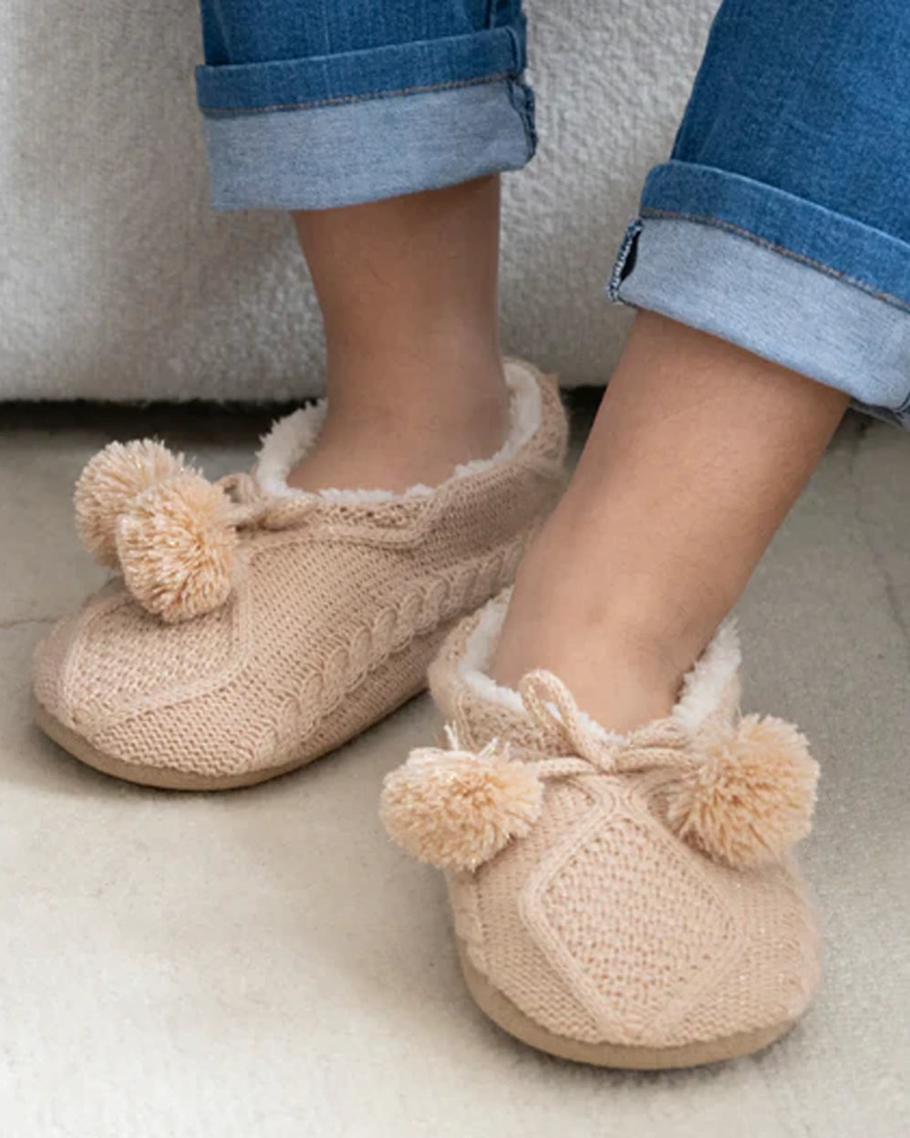 Calcetines-pantuflas Mujer Borlas - Isotoner