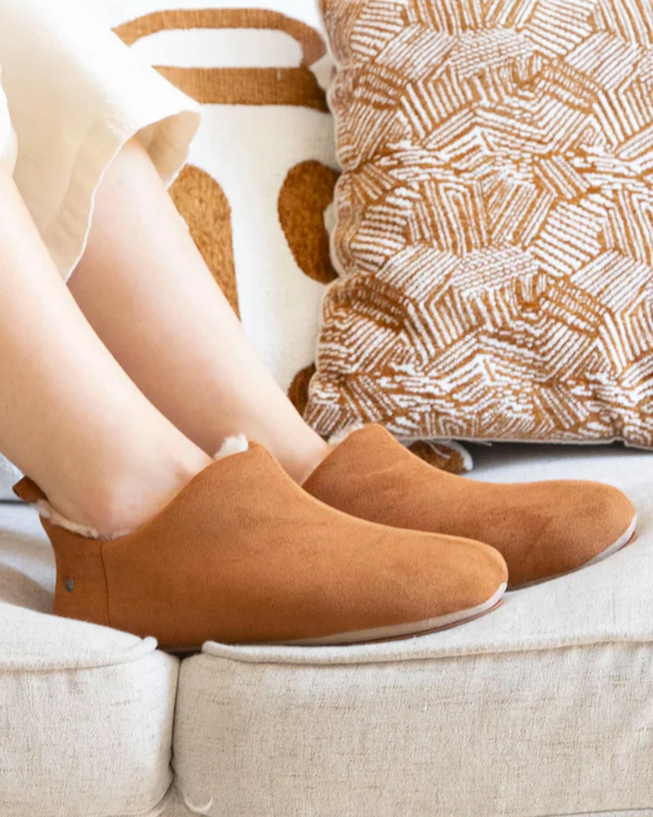 Zapatillas de casa botines bajos Mujer Camel