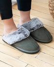 Zapatillas de casa chinelas cuero Mujer Caqui