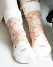 Calcetines forrados Mujer Beige Navidad